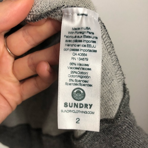 Sundry side stripe gray pullover crew neck sweater - Picture 6 of 7